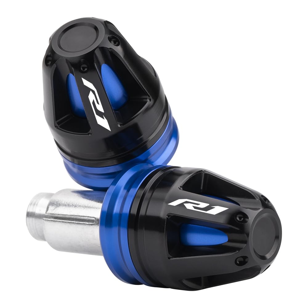 MotHeartCNC Universelle Lenkerendenstopfen für Motorräder für YZF-R1 1998-2025 YZF-R1M 2015-2025 Lenkerendkappen für Motorräder YZF-r1 yzf-r1m Zubehör (Blau) von MotHeartCNC