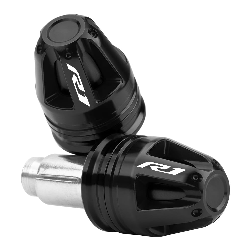 MotHeartCNC Universelle Lenkerendenstopfen für Motorräder für YZF-R1 1998-2025 YZF-R1M 2015-2025 Lenkerendkappen für Motorräder YZF-r1 yzf-r1m Zubehör (Schwarz) von MotHeartCNC