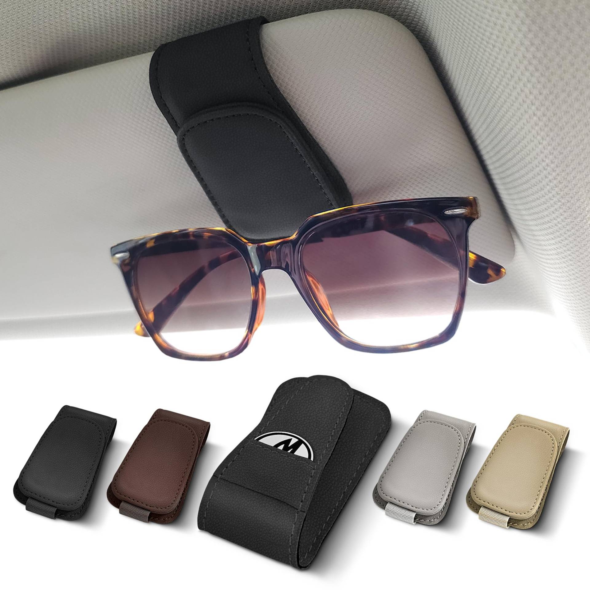 Moterior – Brillenclip Sonnenblende inklusive Einkaufswagenchip – Brillenclip Auto – Sonnenbrillenhalterung Auto von Moterior