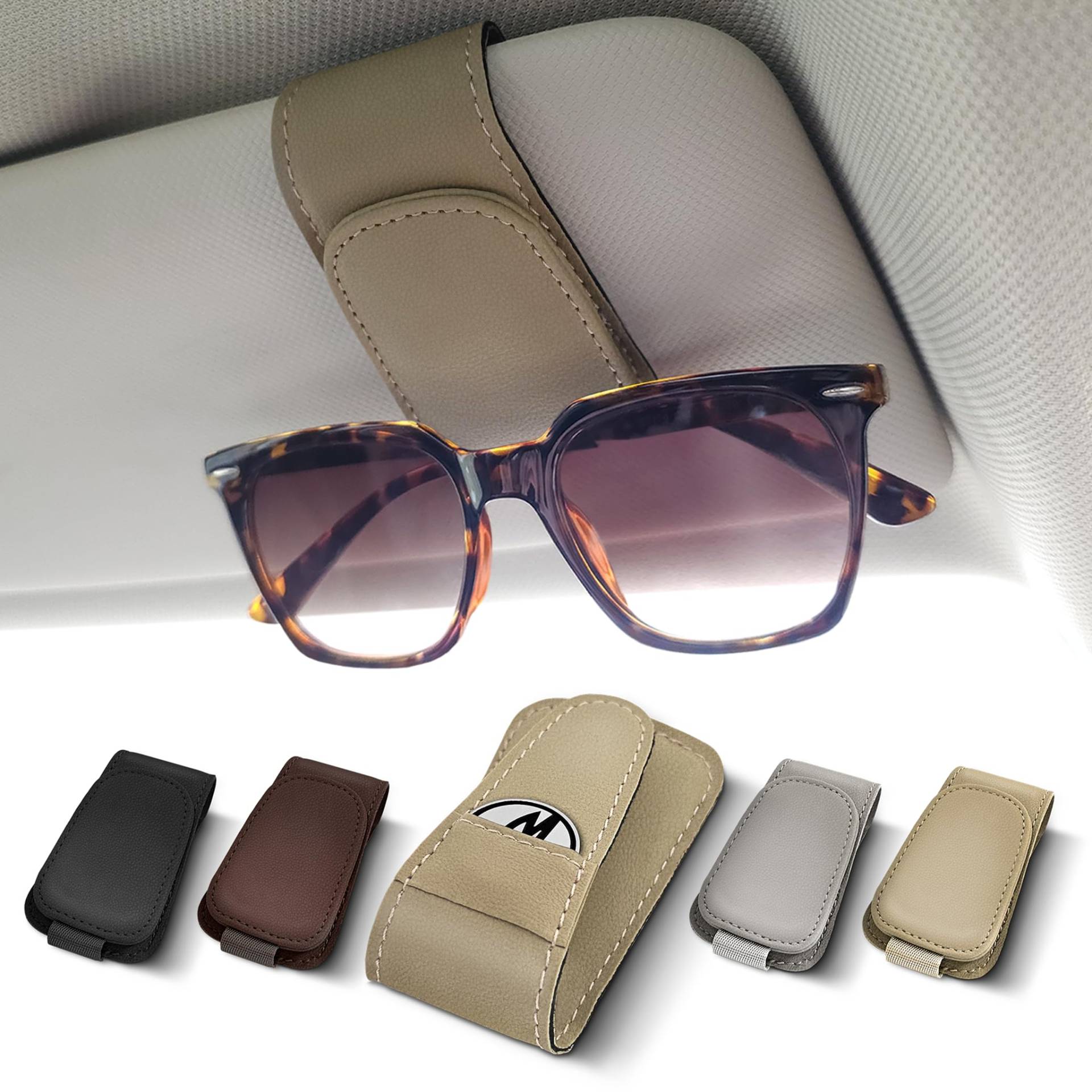 Moterior – Brillenclip Sonnenblende inklusive Einkaufswagenchip – Brillenclip Auto – Sonnenbrillenhalterung Auto von Moterior