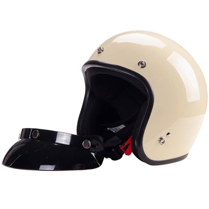 Cafe Racer Vintage Motorradhelm Casco Moto Retro Motorradhelm Leichter Jet helme Zugelassener Rennradhelm Europa von CHICHL