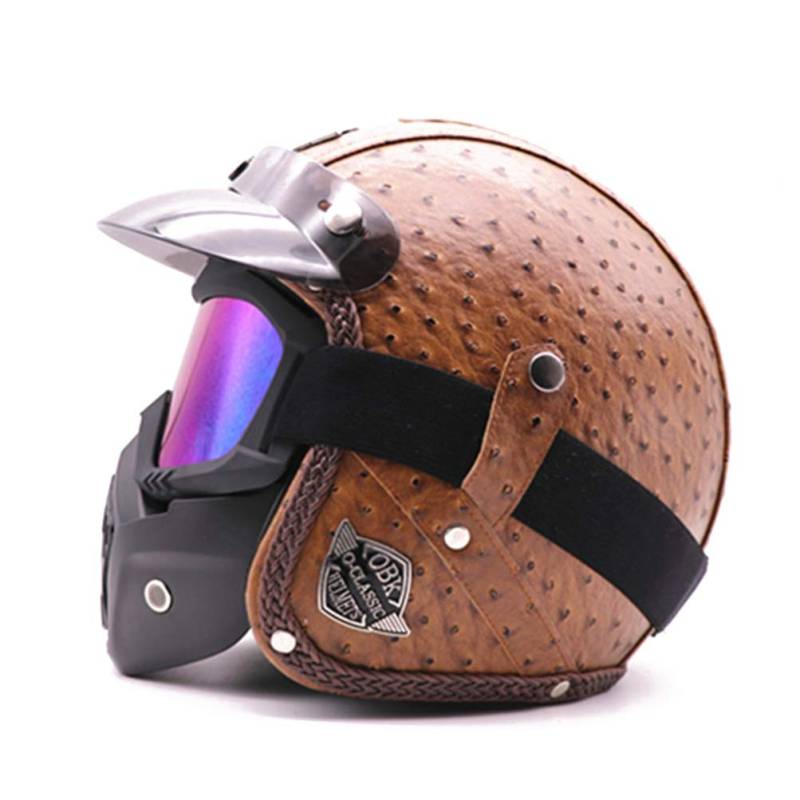 Flip Shield Visier für Motorrad Halb Integralhelme Vintage Harley Integralhelm Multicolor Mask von Motesen