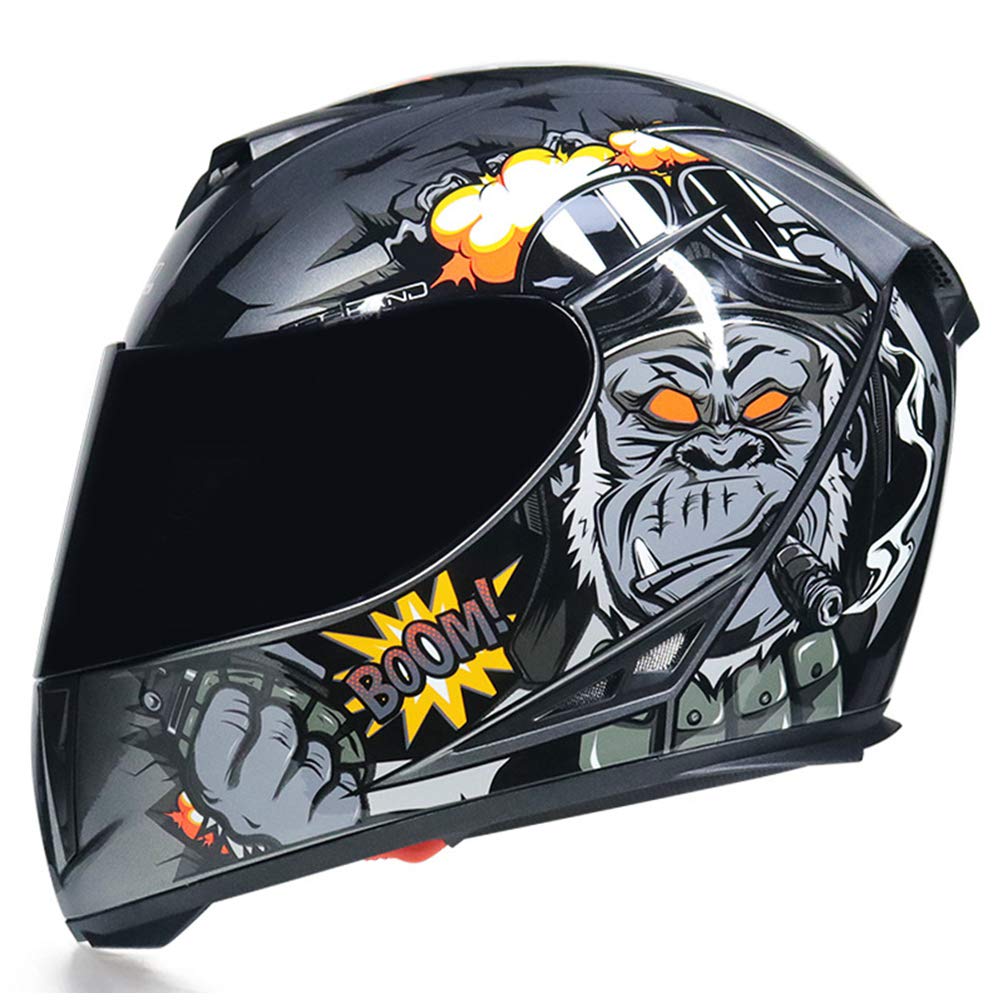 Integralhelm Motorrad mit Doppelscheibe Stilvoller Rennhelm mit Schnellverschluss Casco Moto Motorradhelme Herren/Damen Integralhelm Integralhelm Motorrad mit Doppelscheibe Stilvoller Rennhelm mit Schnellverschluss Casco Moto Motorradhelme Herren/Damen Integralhelm von Motesen