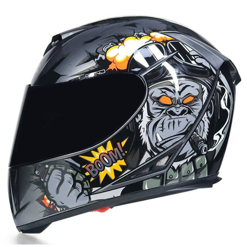 Integralhelm Motorrad mit Doppelscheibe Stilvoller Rennhelm mit Schnellverschluss Casco Moto Motorradhelme Herren/Damen Integralhelm von Motesen