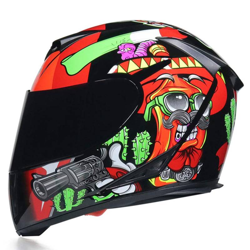 Integralhelm Motorrad mit Doppelscheibe Stilvoller Rennhelm mit Schnellverschluss Casco Moto Motorradhelme Herren/Damen Integralhelm von Motesen