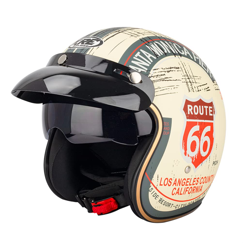 Jet helme mit innerer Sonnenblende Retro Motorradhelm Chopper Scooter 3/4 Jet helme Casco Moto DOT von Motesen