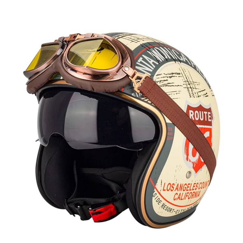 Jet helme mit innerer Sonnenblende Retro Motorradhelm Chopper Scooter 3/4 Jet helme Casco Moto DOT von Motesen