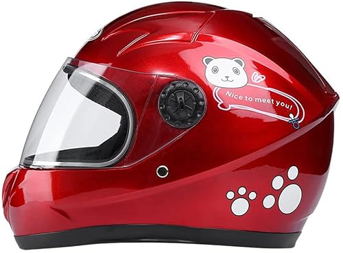 Kinder Motorrad Helme Helm Full Face Motorrad Helme Sicherheit Crash Helm Kinder Motorrad Integrierte Motorrad Helme für Mädchen Jungs Rot von Motesen