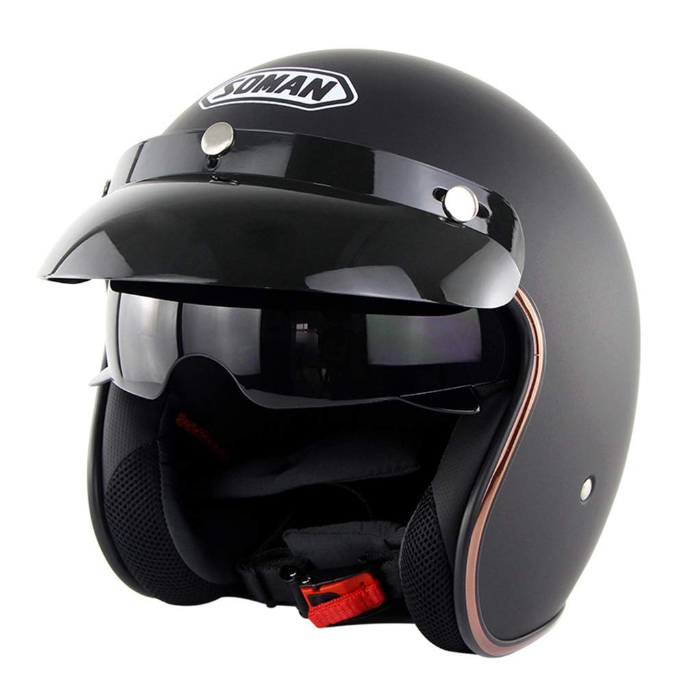 Motorrad 3/4 Jethelm Street Cafe Racer für Halley Moto Casco Jethelm mit Visier DOT-Zertifizierung Motorrad 3/4 Jethelm Street Cafe Racer für Halley Moto Casco Jethelm mit Visier DOT-Zertifizierung von Motesen