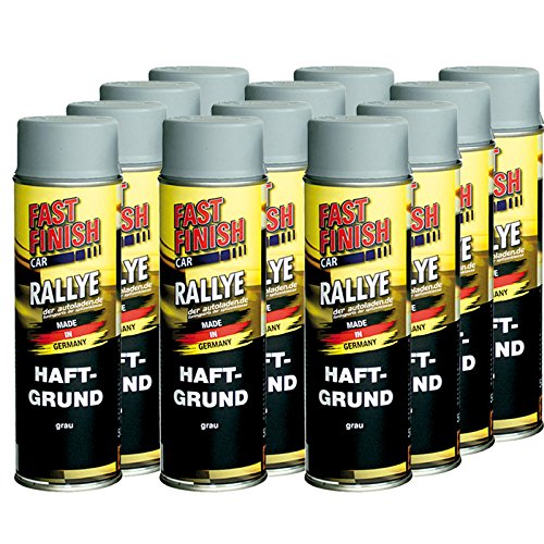 12x 500 ml FAST FINISH Car Rallye Haftgrund Grundierung Grau Spraydose 292811 von MOTIP