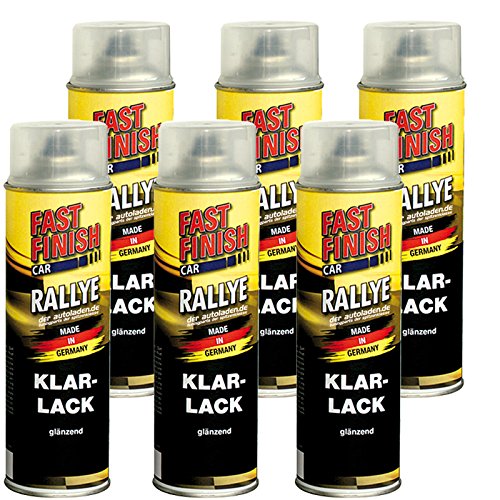 6x 500 ml FAST FINISH Car Rallye Klarlack Lackspray glänzend Spraydose 292859 von MOTIP