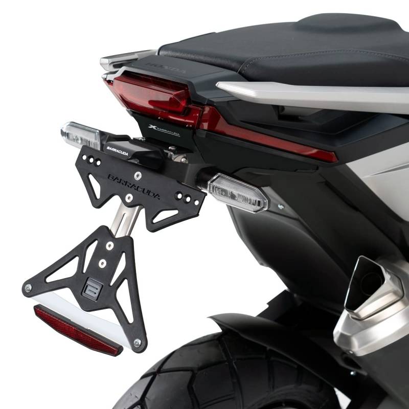Barracuda Kennzeichenhalter für Honda X-ADV 750 2021-2023 (mit Schlitzen für die originalen Blinker) von Moto Discovery