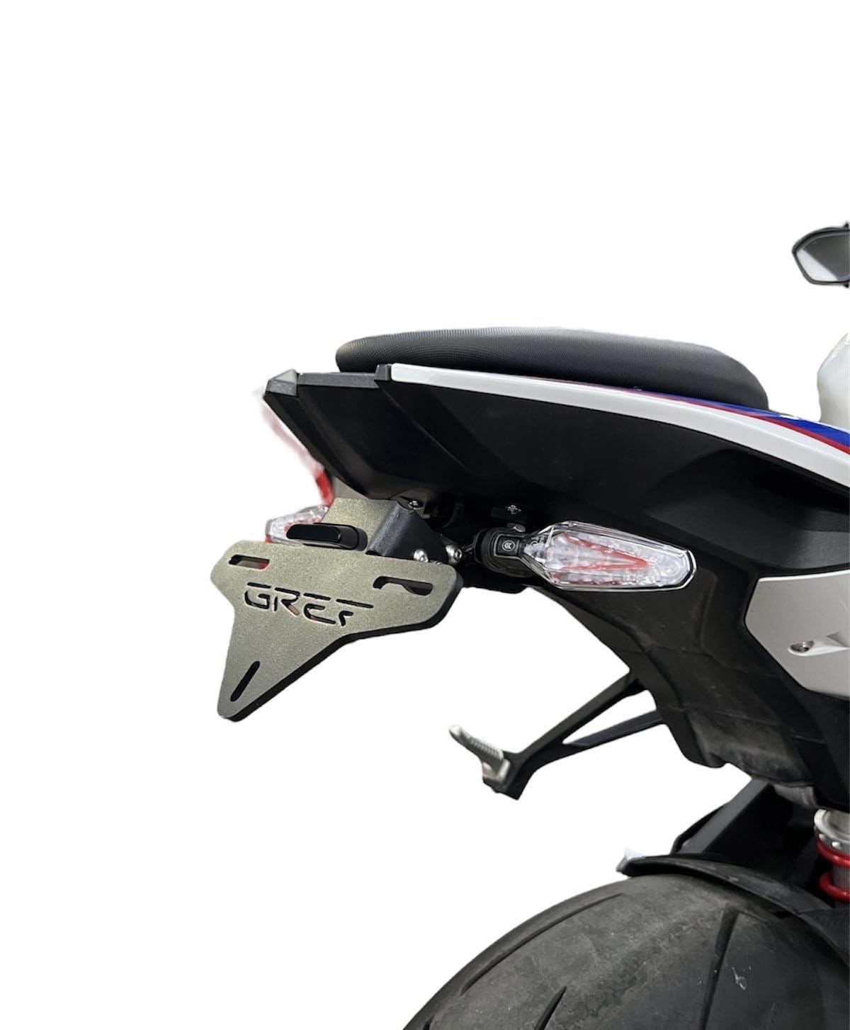 GREF Kennzeichenhalter kompatibel mit BMW S1000RR / S1000R 2020-2024 (mit Flip-Up-Knopf) von Moto Discovery