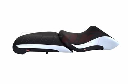 Moto Discovery Sitzbankbezug kompatibel mit BMW R850R 1994-2002 schwarz/weiß von Moto Discovery