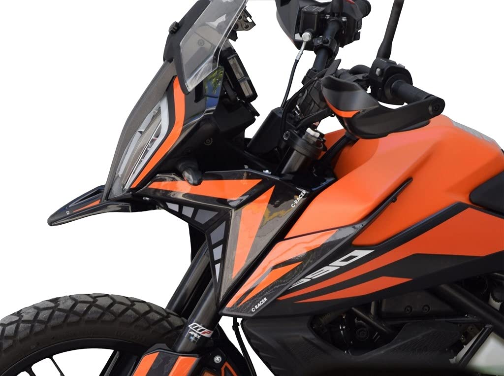 Vordere Seitenabdeckungen für KTM 390 Adventure 2020-2023 (schwarz/orange) von Moto Discovery