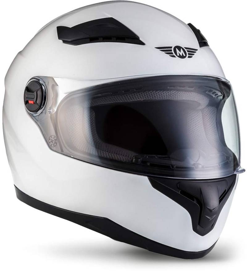 Moto Helmets® X86 „Gloss White“ · Integral-Helm · Full-Face Motorrad-Helm Roller-Helm Scooter-Helm · ECE Visier Schnellverschluss Tasche L (59-60cm) von Moto Helmets