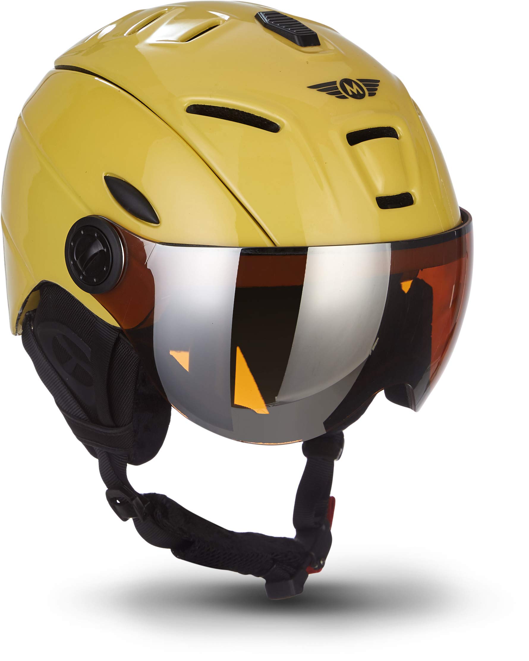 MOTO Helmets K96 · Ski-Helm Snowboard · Damen & Herren · EN-1077 Zertifiziert (Creme, M (55-58cm)) von Moto Helmets