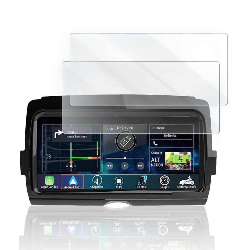 Displayschutz-Folie für Motorrad Tacho-Schutzfolie Made in Germany, Kratschutz geeignet für Harley Davidson Soundstream V2 2x Klar von Moto Screenies