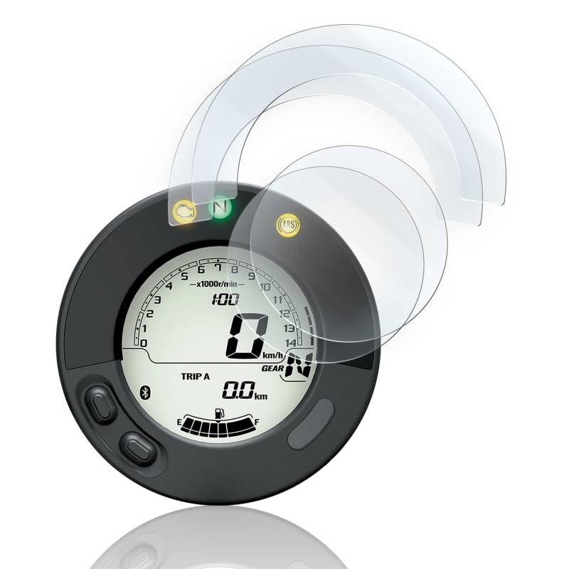 Displayschutz-Folie für Motorrad Tacho-Schutzfolie Made in Germany, Kratschutz geeignet für Kawasaki Eliminator 450 500 2024+ 2x Klar von Moto Screenies