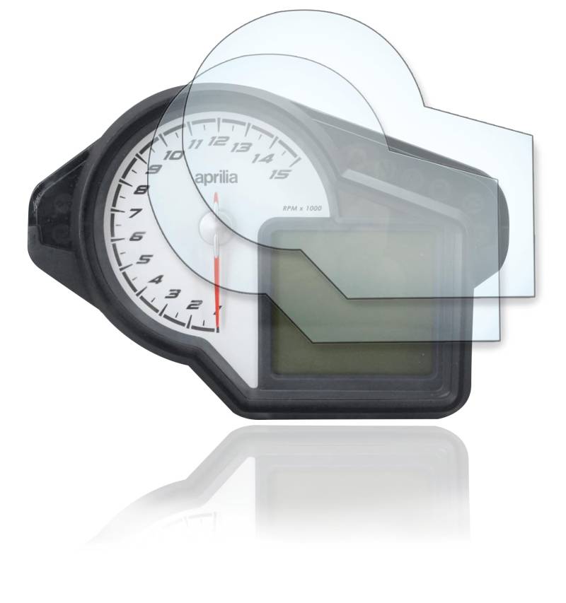 Displayschutzfolie Tacho Schutzfolie geeignet für Aprilia Tuono 2011+ 9H Nano Glas Technologie von Moto Screenies