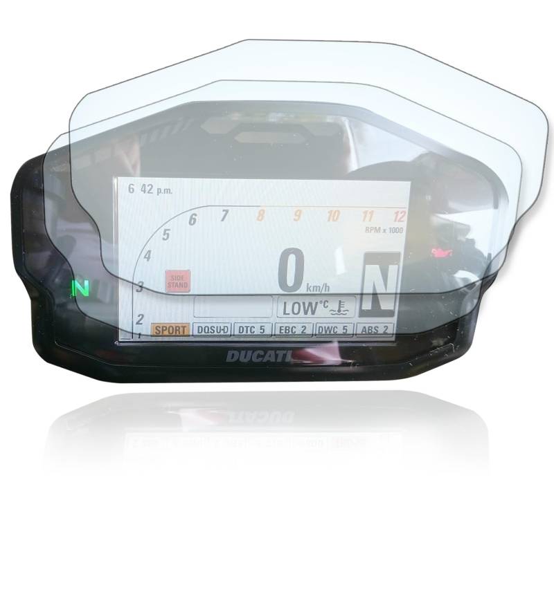 Displayschutzfolie Tacho Schutzfolie geeignet für Ducati Panigale 899 1199 2012-2017 von Moto Screenies