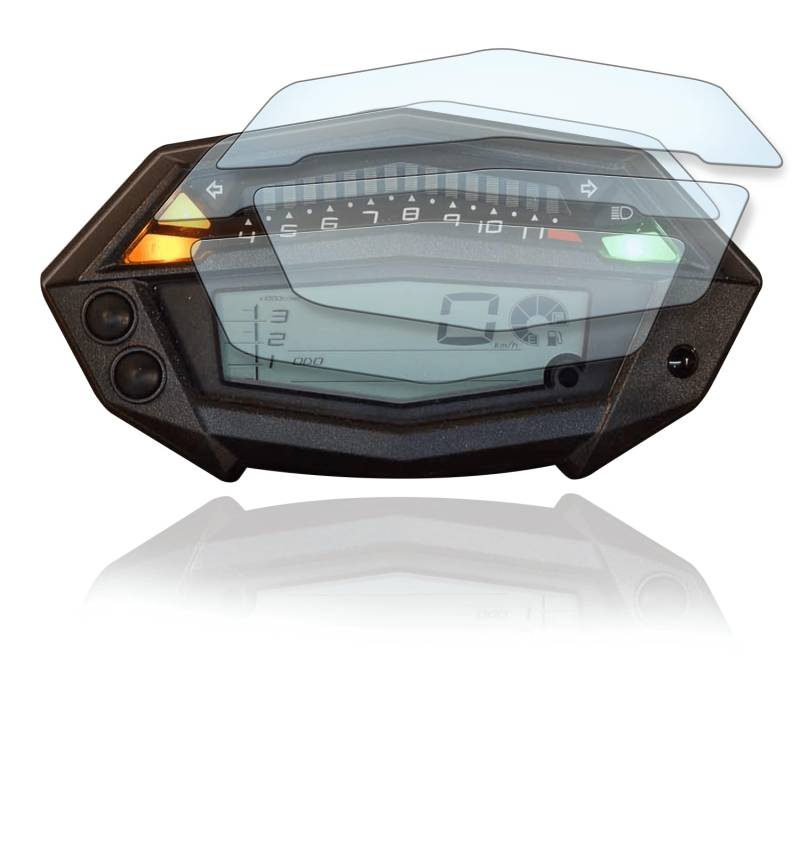 Displayschutzfolie Tacho Schutzfolie geeignet für Kawasaki Z1000 1x Ultra Clear / 1x Anti Glare von Moto Screenies