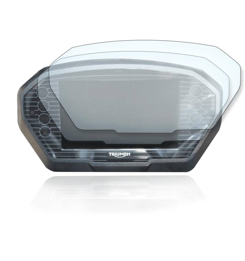Displayschutzfolie Tacho Schutzfolie geeignet für Triumph Tiger 800/1200 9H Nano Glas Technologie von Moto Screenies