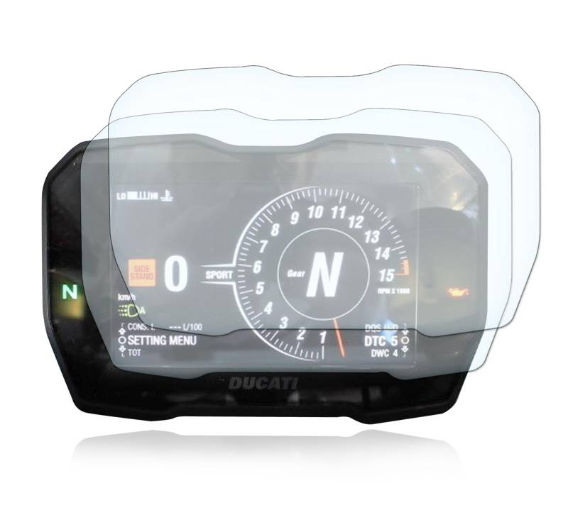 Ducati Multistrada V4 2021+ Tachoschutzfolie Displayschutzfolie 9H Nano Glas Technologie von Moto Screenies