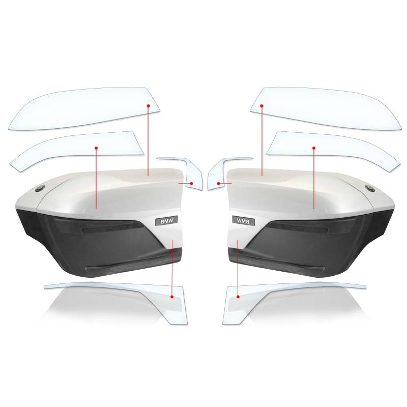 Kofferschutzfolie Steinschlag Lackschutzfolie Kratzschutz Transparent geeignet für BMW R1250 RS 2019+ von Moto Screenies