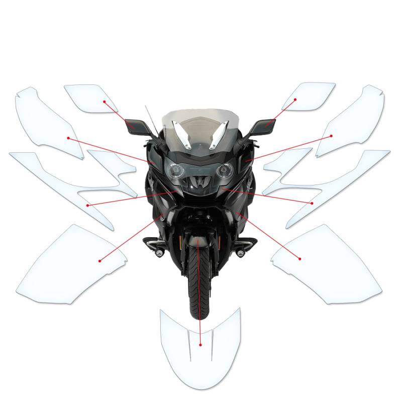 Steinschlag Lackschutzfolie Kratzschutz Transparent geeignet für BMW K1600 B Grand America von Moto Screenies