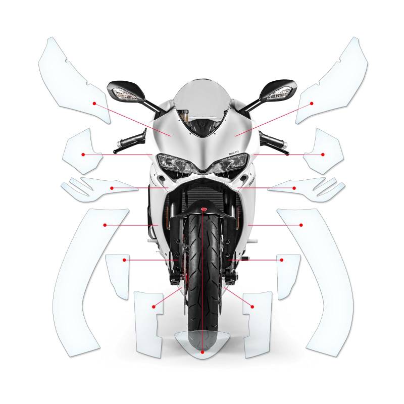 Steinschlag Lackschutzfolie Kratzschutz Transparent geeignet für Ducati Panigale 1299 2015-2017 von Moto Screenies