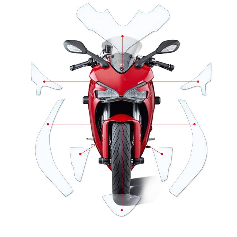 Steinschlag Lackschutzfolie Kratzschutz Transparent geeignet für Ducati Supersport 2017+ von Moto Screenies
