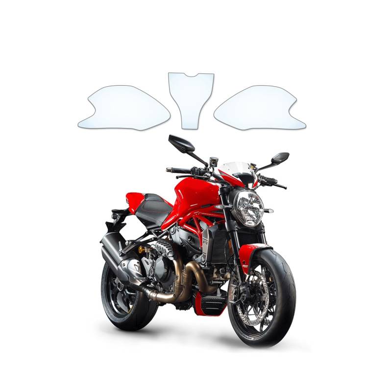 Tankschutzfolie Lackschutz Tankpad Transparent geeignet für Ducati Monster 1200 2018+ von Moto Screenies