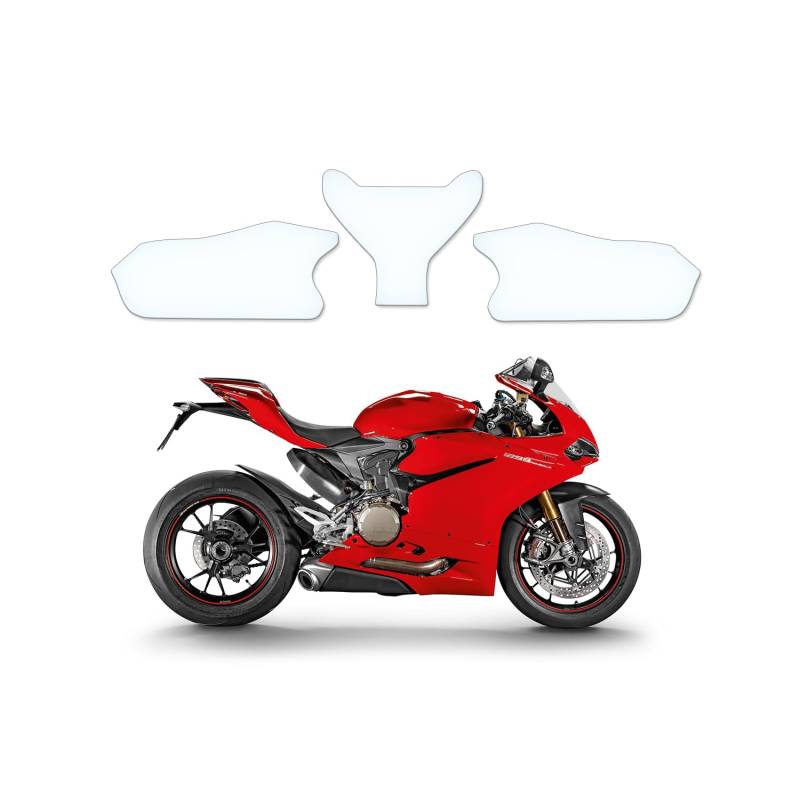 Tankschutzfolie Lackschutz Tankpad Transparent geeignet für Ducati Panigale 1299 2015-2017 von Moto Screenies
