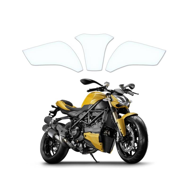 Tankschutzfolie Lackschutz Tankpad Transparent geeignet für Ducati Streetfighter 848 2015+ von Moto Screenies