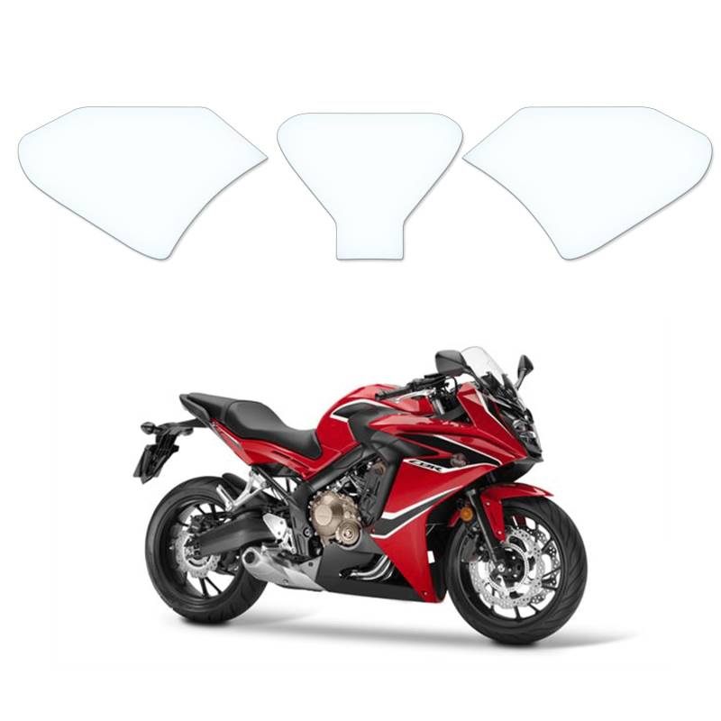 Tankschutzfolie Lackschutz Tankpad Transparent geeignet für Honda CBR650RR/F RC74 2014+ von Moto Screenies