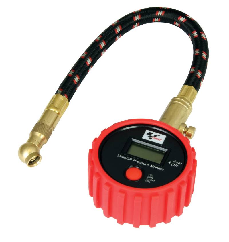 MotoGP 1149321 Manometer mit Digitalanzeige, professionell, GP, sehr präzise für Motorrad, Auto, Roller, Manometer, Motorrad, GP, Reifendruck-Monitor von BIKE IT