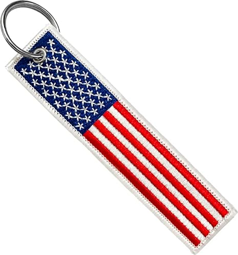 Flaggen-Schlüsselanhänger mit Schlüsselanhänger, EDC für Motorräder, Roller, Autos und Geschenke (United States of America) von MotoLoot