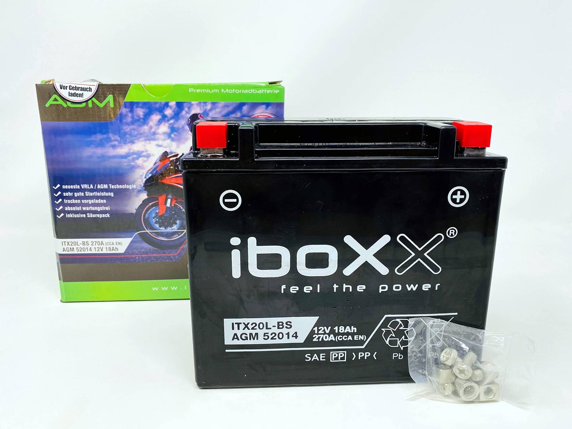 Motorrad Batterie YTX20L-BS kompatibel mit CAN-AM Outlander 650 Max 2010-2012 von MotoX-treme