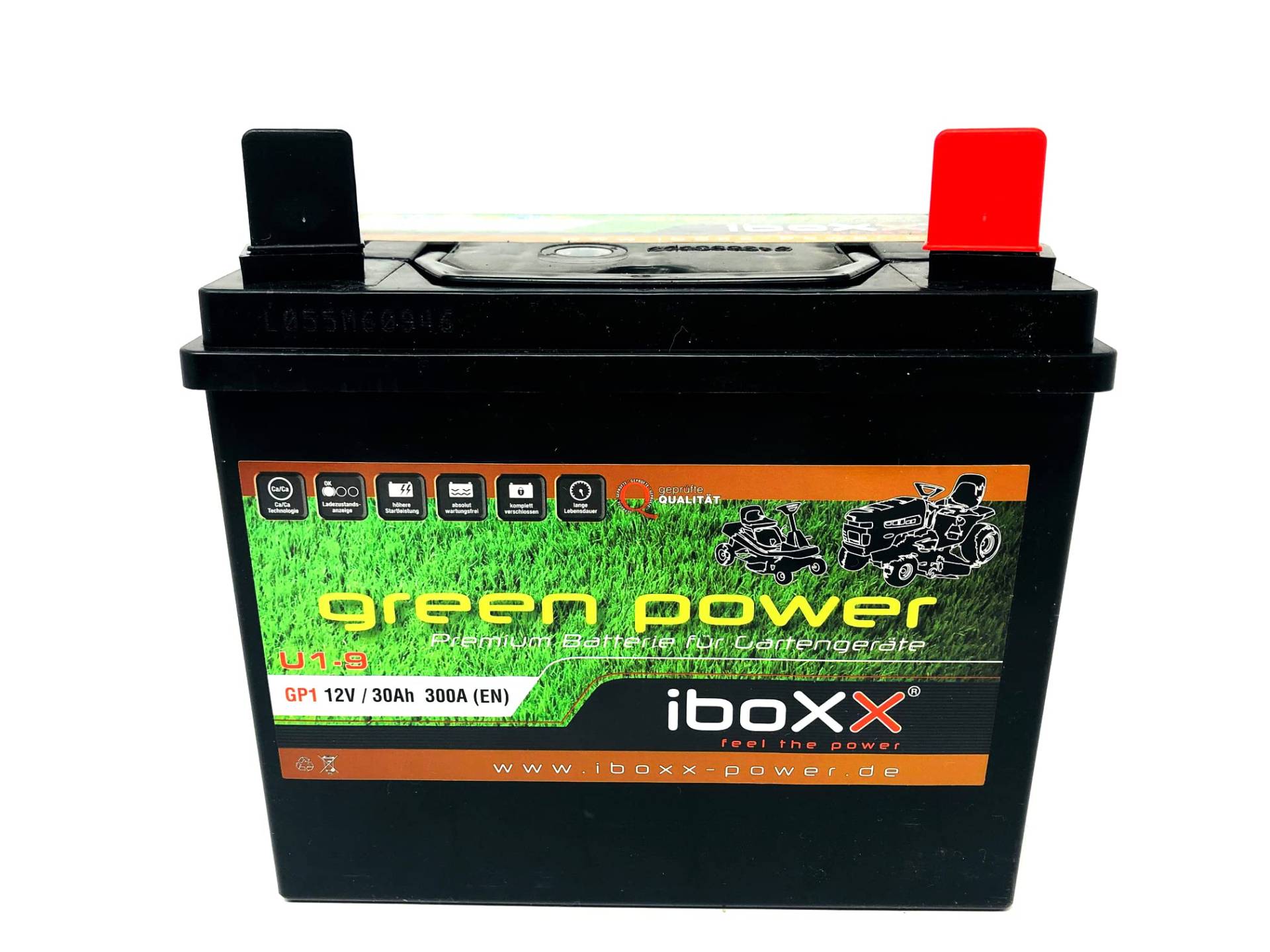 MotoX-treme Rasentraktor Aufsitzmäher Batterie 12V 30Ah Starterbatterie Akku 300A von MotoX-treme