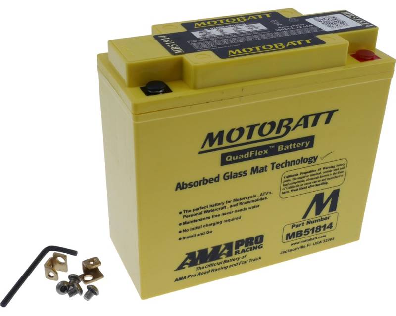 MOTOBATT Batterie 12 V 22 Ah (MB51814) [wartungsfrei & versiegelt] kompatibel für BMW K 1200 LT K2LT 2002-2004 von Motobatt