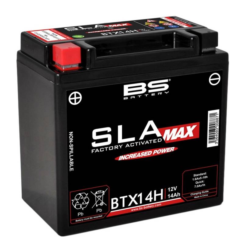 Accu a gel sigillata pre-attivata BS Sla-Max BTX14H 12 V 14 Ah 220 CCA von Motocar