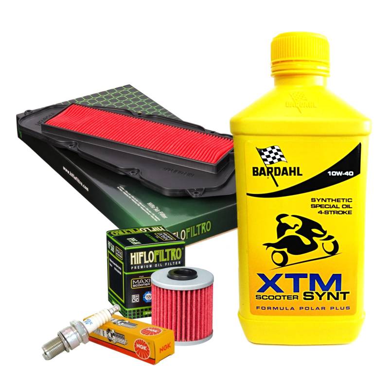 Inspektionsset Bardahl XTM 10W40 Ölfilter Luftfilter Kymco Xciting 400i von Motocar