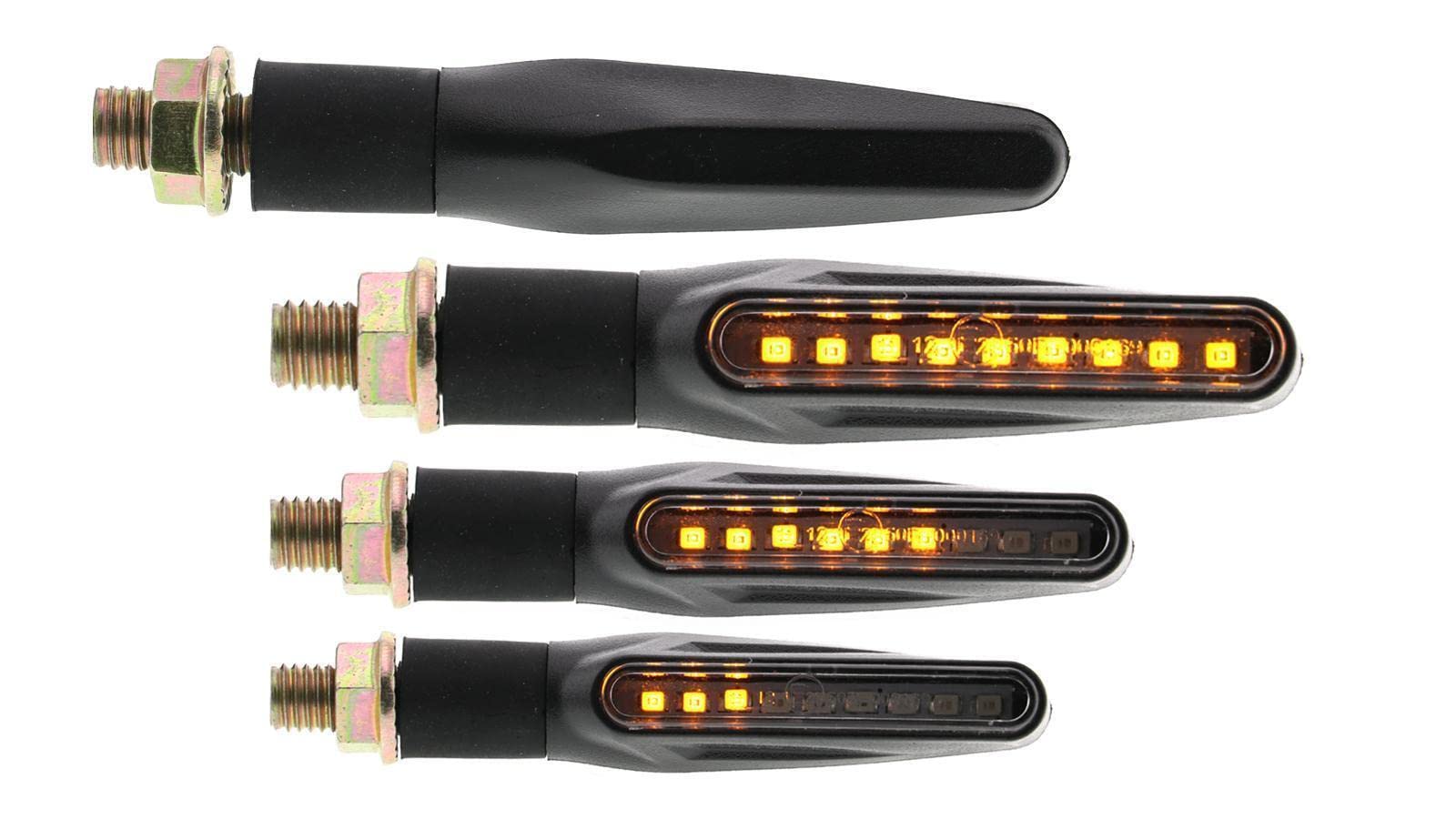 LED Lauflicht Blinker für Motorrad, Roller und Quad - 4 Stück im Set - EG-BE Straßenzulassung - Motoflow von Motoflow