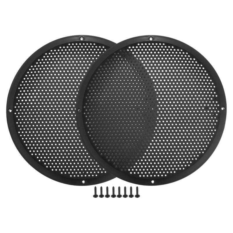 Motoforti 10" Lautsprechergrills Abdeckungsgitter mit Schrauben ABS Schwarz - 2 Stück von Motoforti