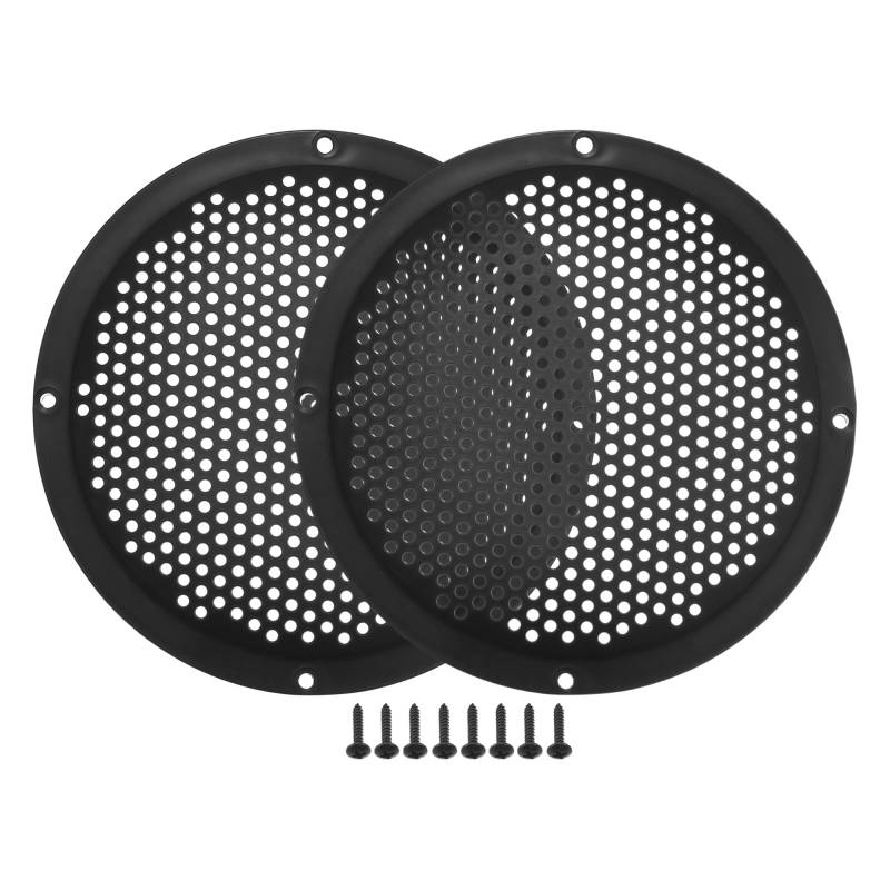 Motoforti 6" Auto-Lautsprechergrills Abdeckungsgitter mit Schrauben ABS Schwarz - 2 Stück von Motoforti