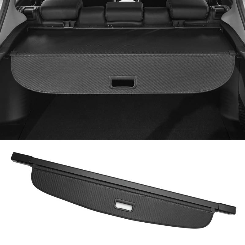Motoforti Kofferraum ausziehbare Gepäckabdeckung für Chevrolet Orlando (J309) 10-18 Heckklappe Gepäckablage Gepäcksicherheitsabdeckung Schattierungsabdeckung in Carbonfaser-Muster Schwarz von Motoforti