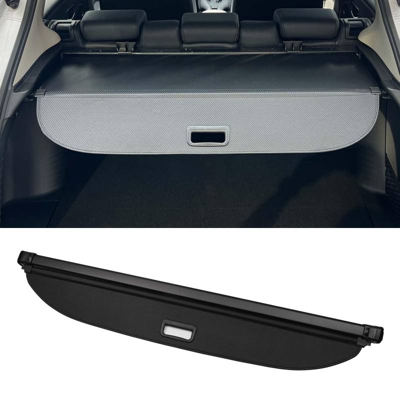Motoforti Kofferraum ausziehbare Laderaumabdeckung für MERCEDES BENZ GLK350 2010-2015 Heckklappenregal Gepäcksicherheitsschutzschirm, Canvas, Schwarz Carbonfaser von Motoforti