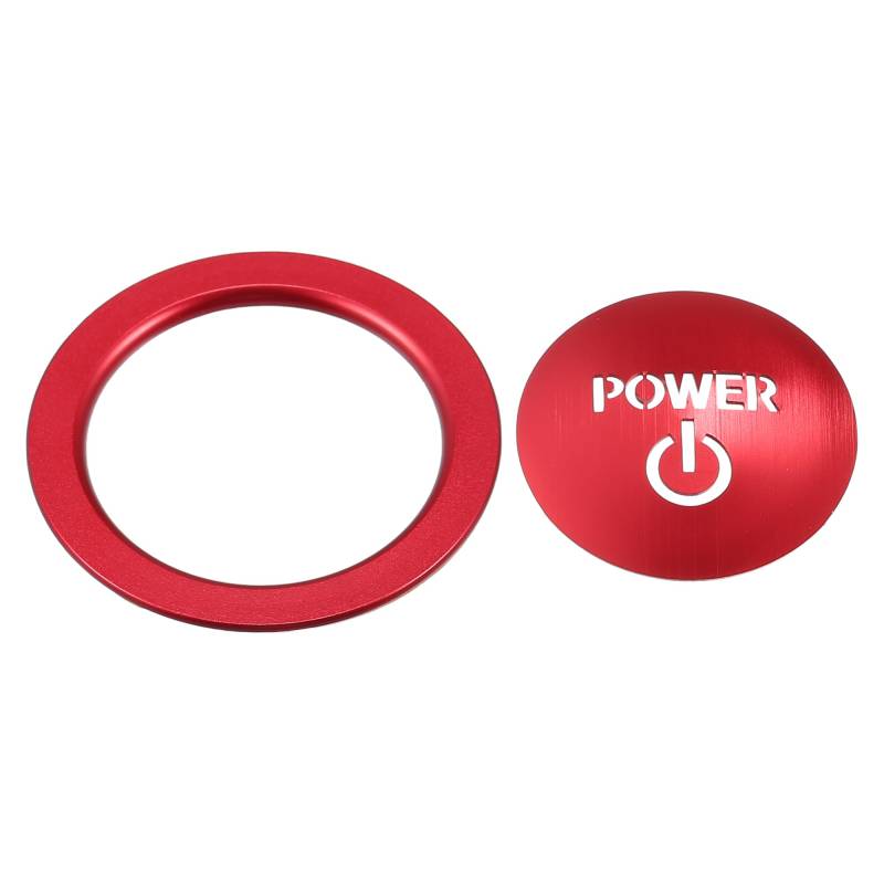 Motoforti Motor Start Stop Knopf Abdeckung, Zündstarter Schalter Aufkleber Zündknopf Verzierung für Toyota Vellfire 30 Serie Aluminiumlegierung Rot, 1 Satz von Motoforti