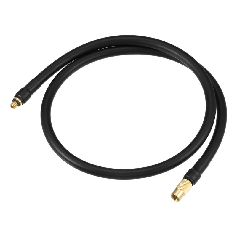 Motoforti Universaler Aufblasbarer Luftpumpenschlauchadapter Ventilverlängerungsschlauch, 80 cm Länge, Kupfergummi, Schwarz von Motoforti